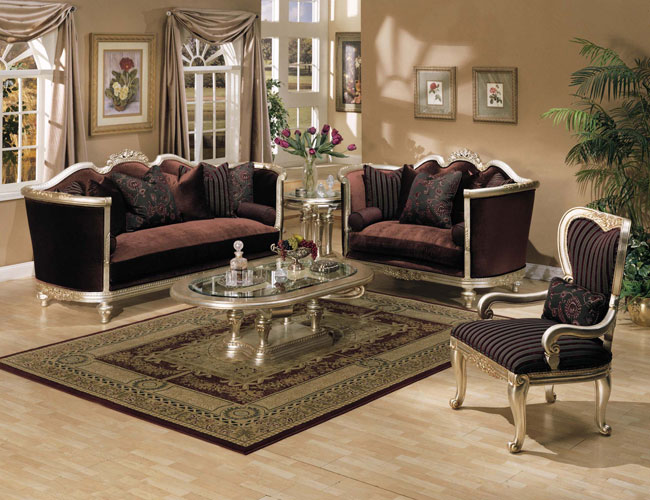 Wood Framed Living Room Set