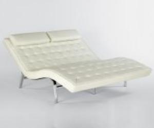 Double White Chaise Lounge