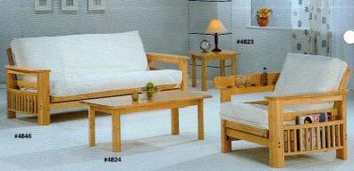 Modern Futon Set with Magazine Holders