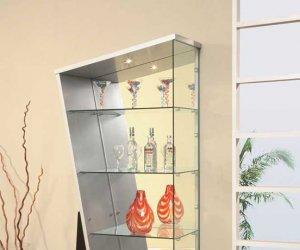 Black and Silver Geometric Shaped Display Unit