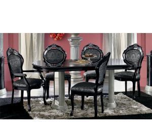 Barocco Black Traditional Dining Set