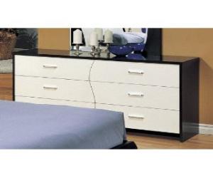 Modern Style White and Dark  Wood Bedroom Dresser