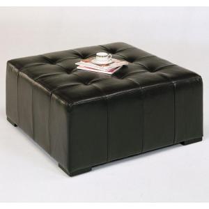 Ottoman in Bycast Brown Leather