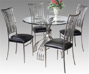 Contemporary Glass-Topped Dining Table