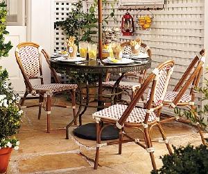 Dining Set with Woven Cafe Chair