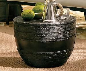 Metal Drum Accent Table