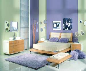 Comfortable Purple Bedroom  Interior Design