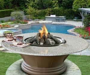 Outdoor Fire Table with Granite Top