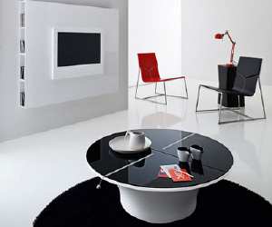 Red, Black and White Living Room