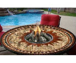 Round Granite Outdoor Fire Pit Table