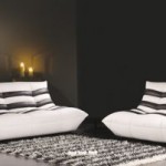 Leather White with Black Sofa Set