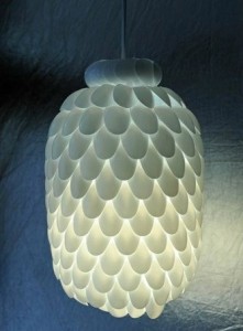 Lamp Made Of Plastic Spoon Packaging And Kegs 