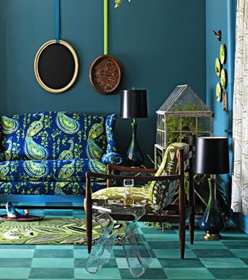 Unique Interior Design In Turquoise Color